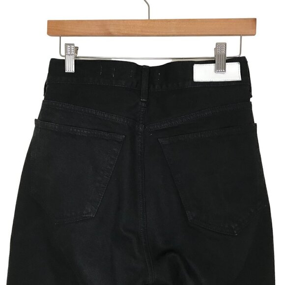 Re/Done Black High Rise With Pleats 5 Pocket Jeans Size 25 - Picture 5 of 6